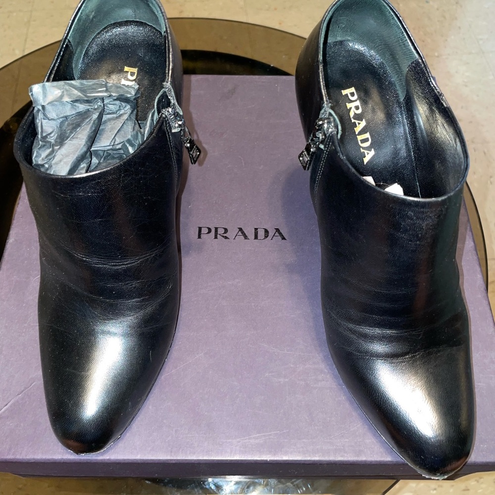 Prada booties in kid leather